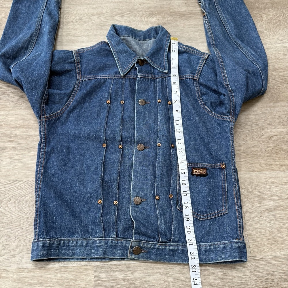 Vintage 1940s Dickies Type 1 Denim Jacket Buckle Back Cinch Selvedge Dark Sz 38 - Picture 9 of 9